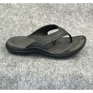 Crocs Unisex Modi Sport Flip-Flop Womens 11 Mens 9 Black Sandals